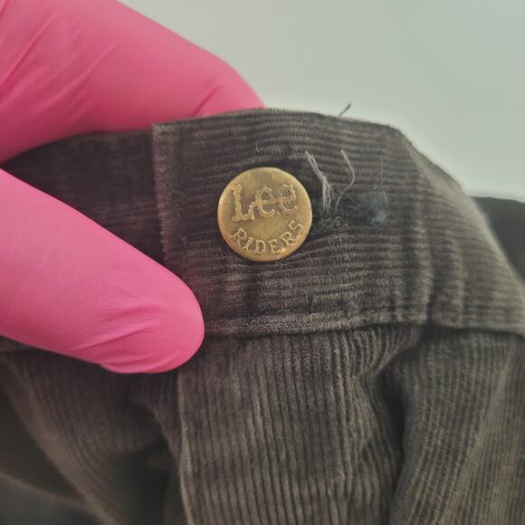 VTG 80s Lee High Rise Curvy Mom Corduroy Jeans 32" Waist Talon Zip USA - Picture 8 of 11